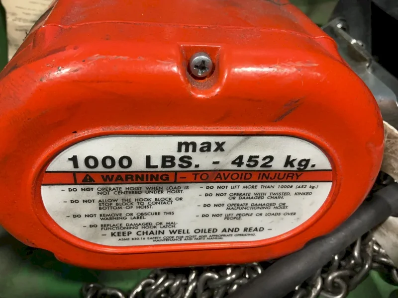 COLUMBUS MCKINNON CORPORATION 1000 LBS ELECTRIC CHAIN HOIST  -  SHOPSTAR