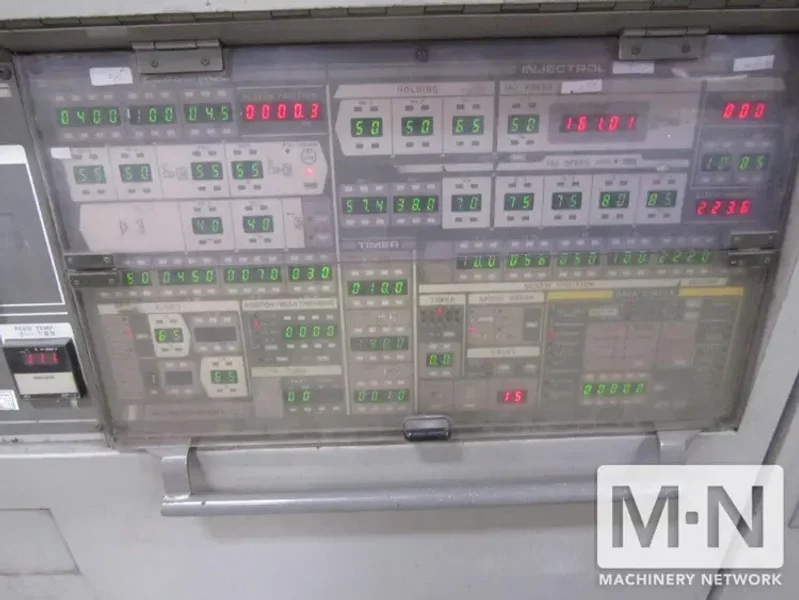 610 TON 124 OZ TOSHIBA MODEL ISF610-SII-59B INJECTION MOLDING MACHINE MFG 1994