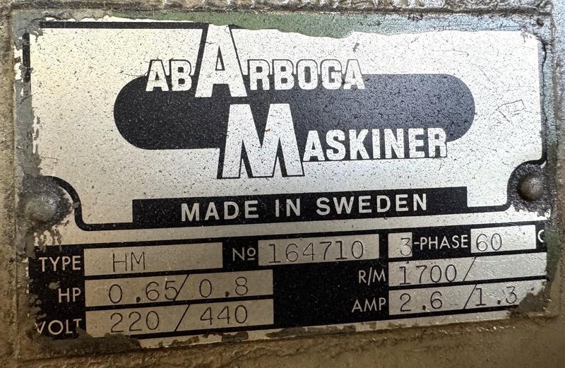 39" x 8" Arboga Radial Drill RLM 3508, 70-1350 RPM, 4 MT, Power Elevation, Box Table, 3 HP