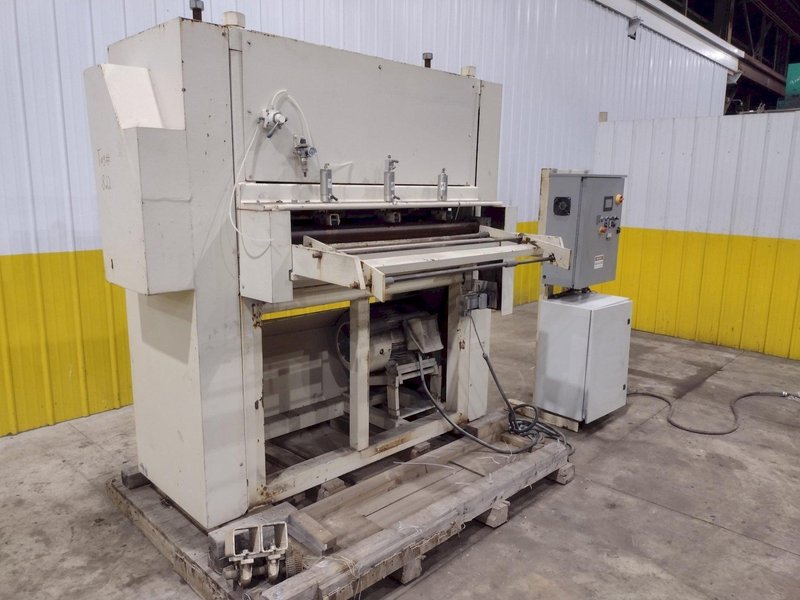 48” WIDE x 30 HP HYDRAULIC IN-LINE COIL PRESS &amp; SHEAR WITH PLC VARIABLE SPEED DRIVE: STOCK #22968