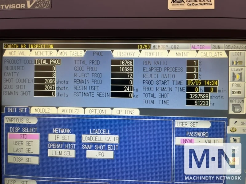 240 TON 9.28 OZ TOSHIBA MODEL EC240NIIV30-6A SILICONE LIM INJECTION MOLDING MACHINE MFG 2007