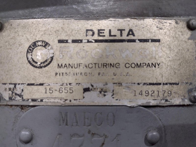 15" DELTA MODEL #15-655 VARIABLE SPEED SINGLE SPINDLE DRILL PRESS: YOBRO #24257