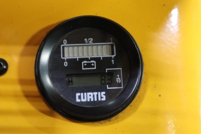 Uline H-5439 Electric Straddle Stacker Lift, 2,200# Cap, 63" Max Height, 50" Between Outriggers, 12 Volt Battery with Charger, 42" Forks- Auction Item