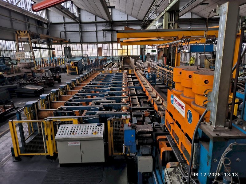 50 TON ASMAG DRAW BENCH w/INLINE SAW CUTTING, NEW 2003