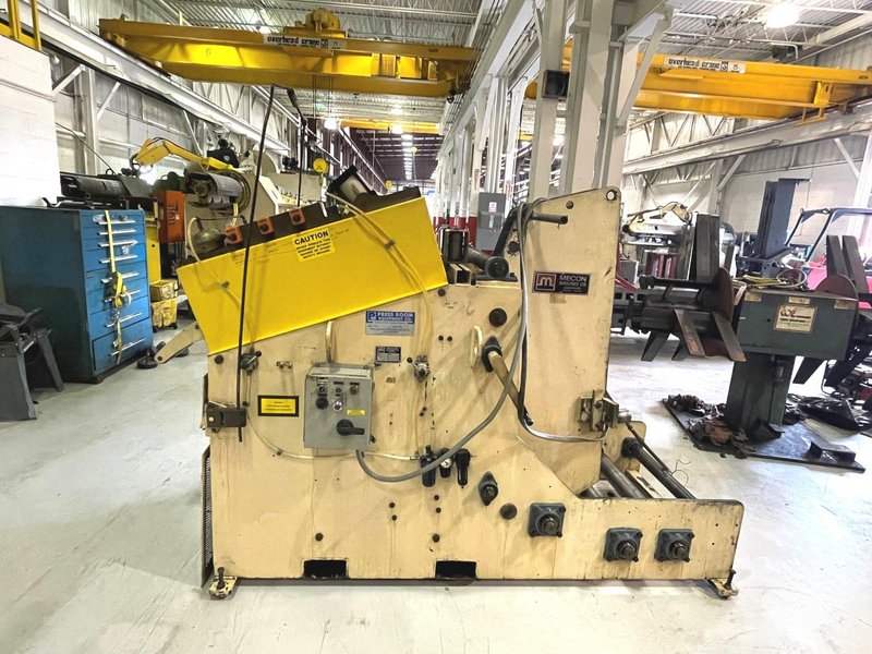 10,000 lbs. x 24&quot; Wide Mecon Model# 100CCS24 Coil Cradle Straightener For Sale, Year 1992