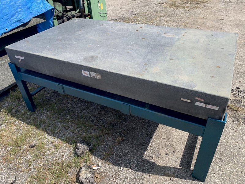 44” X 80” X 8” GRANITE LAYOUT SURFACE PLATE WITH STAND: STOCK #11174