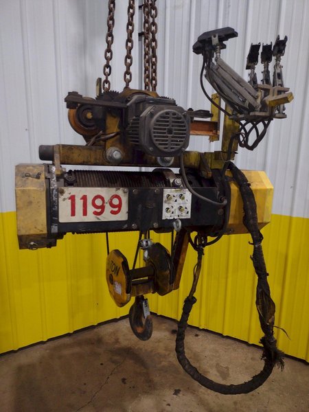 5 TON 10,000 LBS KONE MODEL #FEM 1AM POWER CABLE HOIST WITH TROLLEY: STOCK #18668