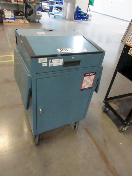 Foreman's Rolling Desk with Side Shelf and Contents- Auction Item