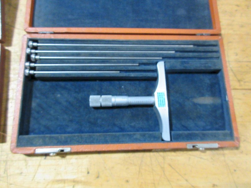 Depth Micrometer sets 0 - 12" Ranges, Various Brands, M&amp;W, Lufkin, Brown &amp; Sharpe, Starrett- Auction Item