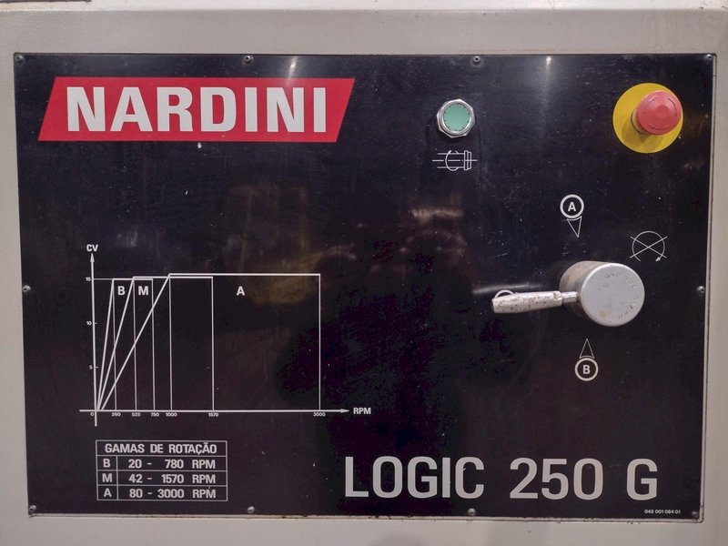20" X 80" NARDINI MODEL LOGIC 250G CNC FLAT BED LATHE TURNING CENTER, 3.125" HOLE: STOCK #19739