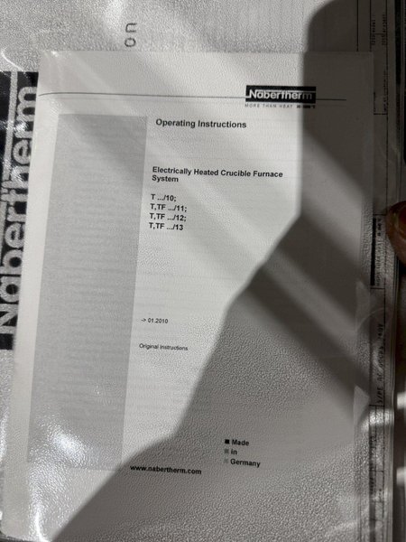 New in box 2015 Nabertherm model t800 electric resistance bale out type furnace rated to 1100 degree C, BU 1800 crucible, 1800 kg. capacity in Al., 140 KW, with controls and elements