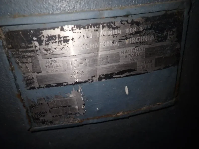 OLD DOMINION IRON &amp; STEEL CORP APPROX. 840 GAL. AIR TANK  -  HS-108-1