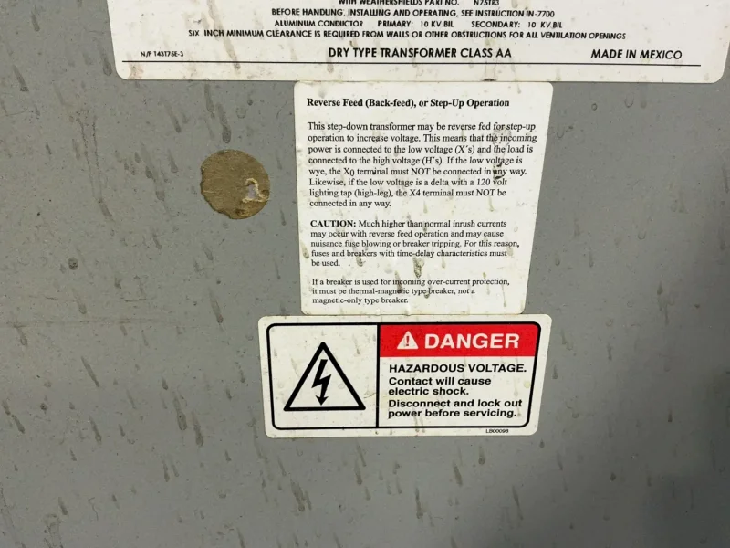 FEDERAL PACIFIC 75 KVA TRANSFORMER   -  T43T75E