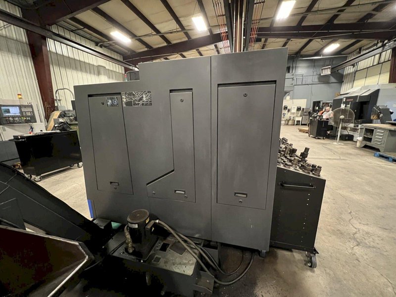 Hwacheon Hi Tech 450B CNC Lathe, 2013- Fanuc Control, Chip Conveyor