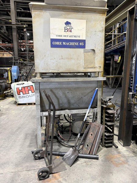 Redford model HS 22 shell core machine, Nsn with twin sand feed system, 100# blow head, plc controls, 22" x 26" platen, sand return system