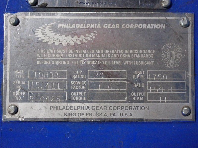 PHILADELPHIA 20 HP GEAR DRIVE  -  10 HB3 PHILADELPHIA
