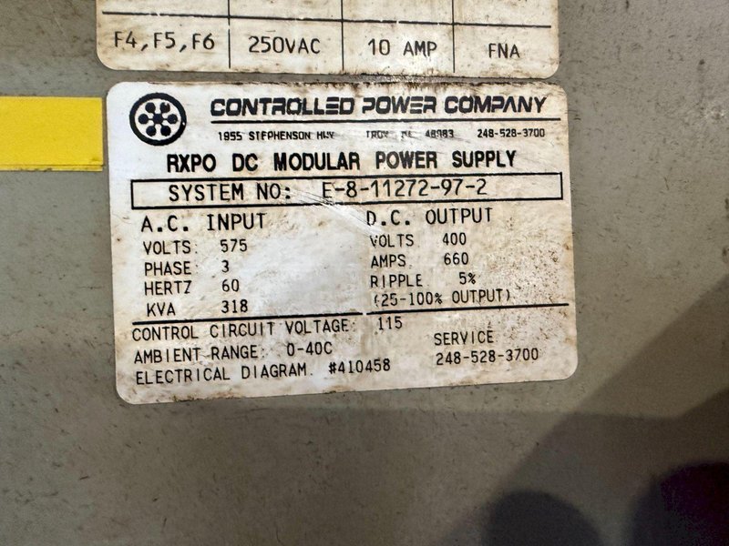 660A CONTROLLED POWER “RXPO” Modular DC Power Supply/Rectifier USED