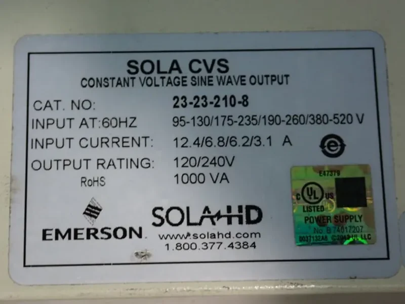 EMERSON CONSTANT VOLTAGE SINE WAVE OUTPUT   -  23-23-210-8