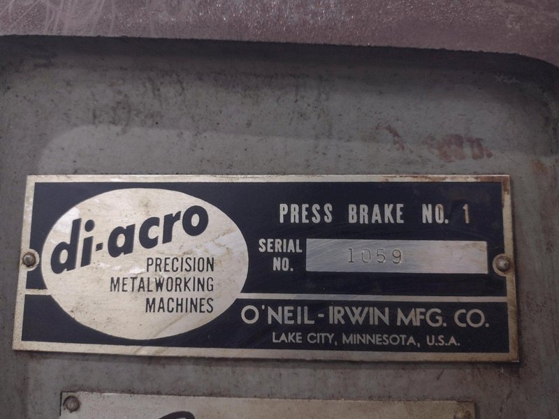 DIACRO MODEL #1 HAND OPERATED PRESS BRAKE: YOBRO #24962