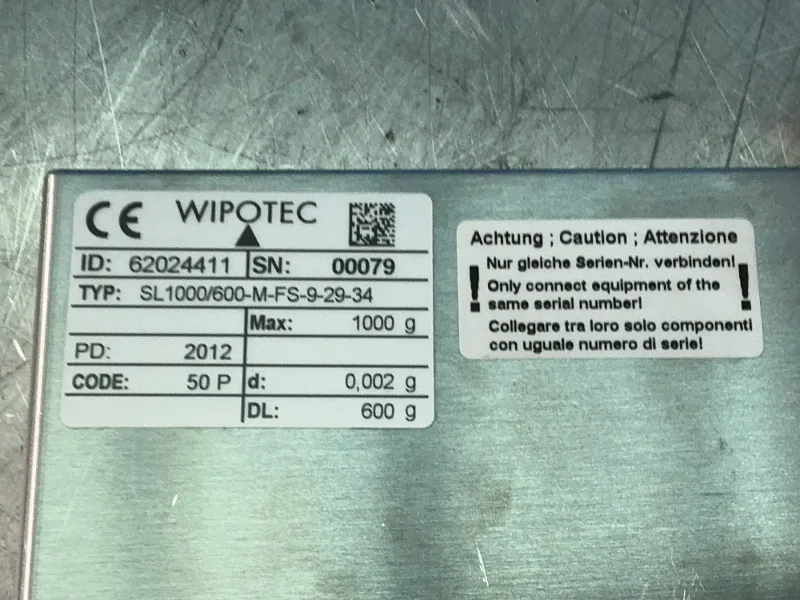 WIPOTEC LOAD CELL  -  SL1000/600-M-FS-9-29-34