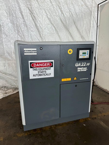 30 HP ATLAS-COPCO GA22 FF ROTARY SCREW AIR COMPRESSOR. STOCK # 0894524