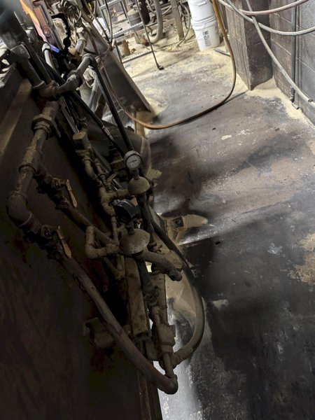 Dependable model 400 shell core machine with gas system and controls, air operated rollover, feed with blow tank