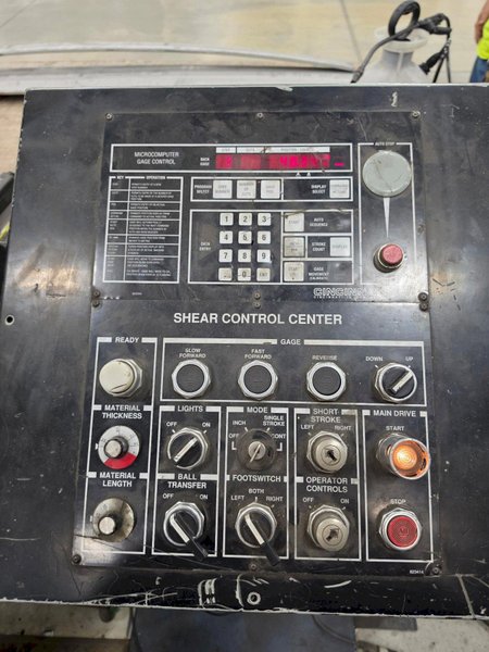 12' X 3/4" CINCINNATI 6S12 HYDRAULIC SQUARING SHEAR. STOCK #0873426