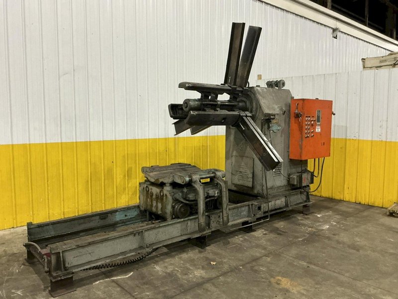20,000 LBS X 36" LITTELL MODEL #S200-36 PULL OFF UNCOILER COIL REEL W/ COIL CAR: YOBRO #26128