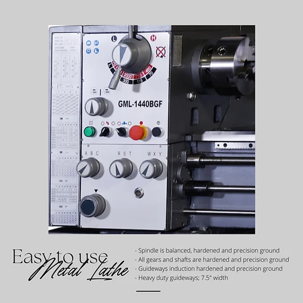 NEW 14" X 40"  GMC MODEL GML-1440BGF-3 HIGH SPEED GEARED HEAD ENGINE LATHE