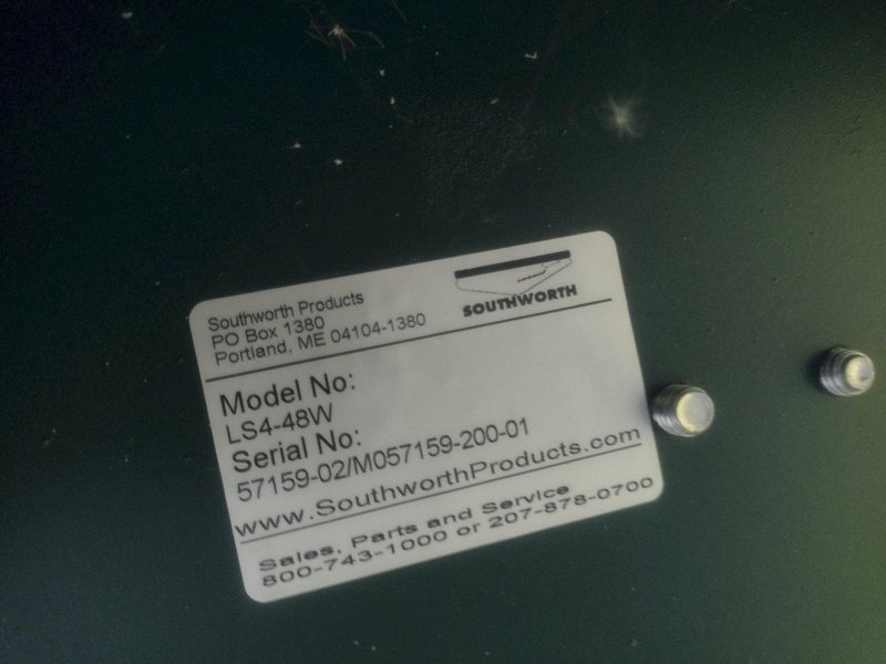 4000 LBS SOUTHWORTH MODEL #LS4-48W HYRAULIC SCISSOR LIFT TABLE 110V: STOCK #20936