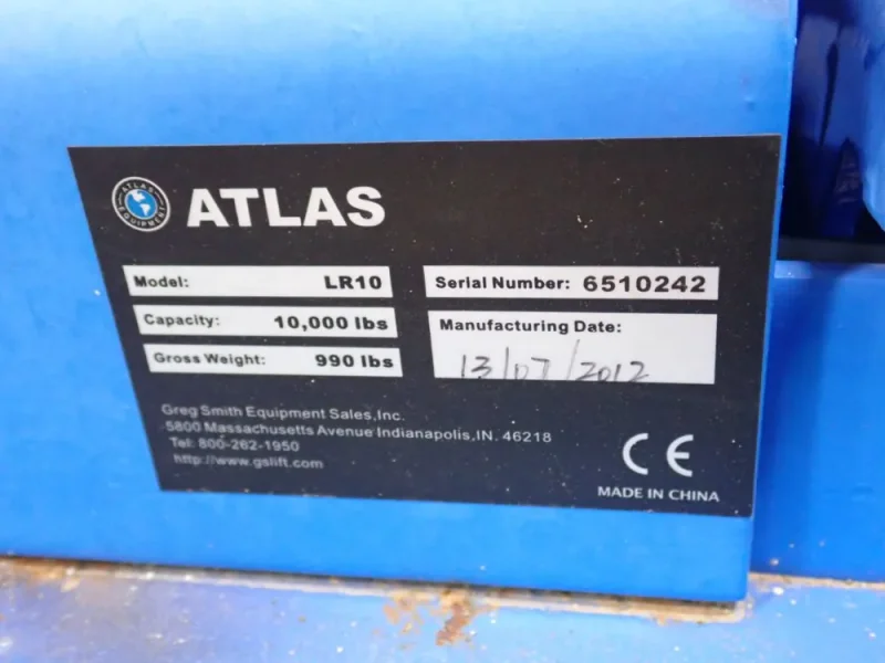 ATLAS 10,000 LBS PORTABLE SCISSOR CART LIFT  -  LR10