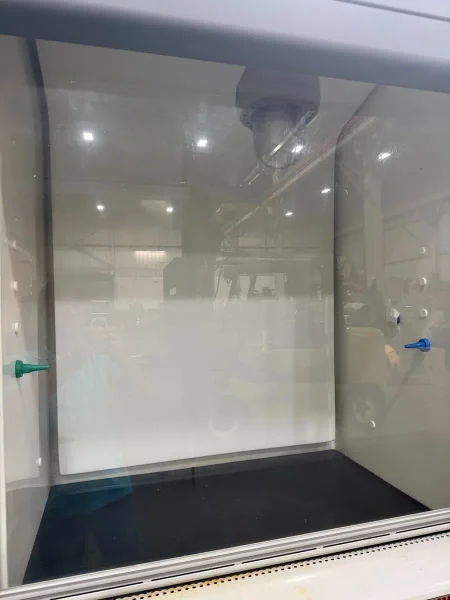Used Labconco 4' Protector Premier Laboratory Hood with built-in explosion-proof exhaust blower and storage cabinet