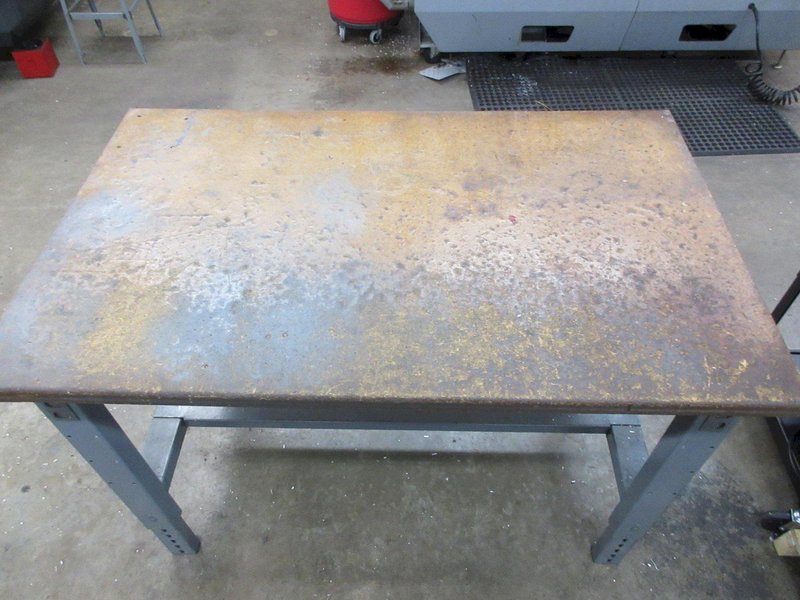 Uline Work Bench with Wood Top and Lower Shelf- Auction Item