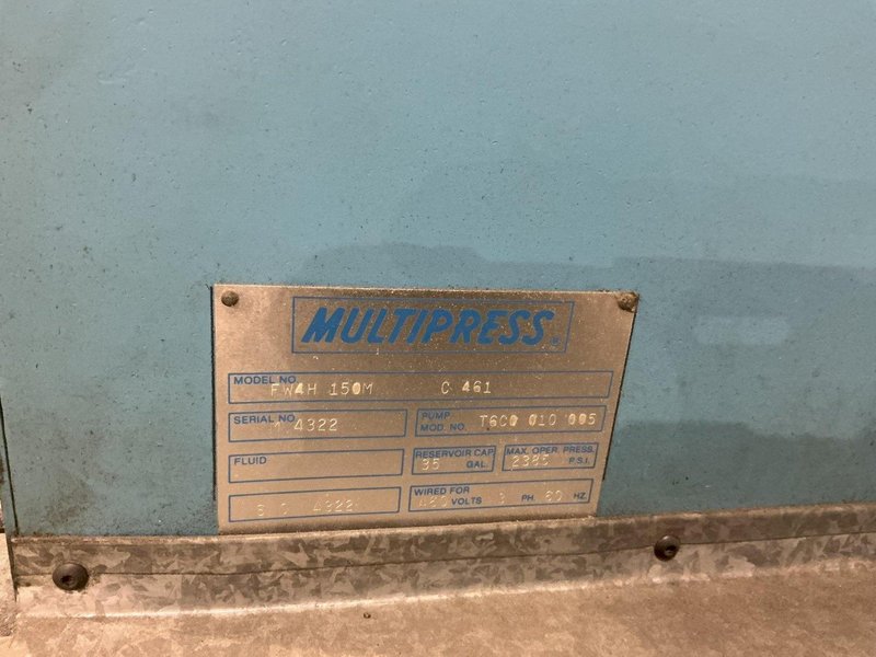 15 TON MULTIPRESS MODEL #FW4H-150M-C461 HYDRAULIC PRESS 12" STROKE : YOBRO #25895