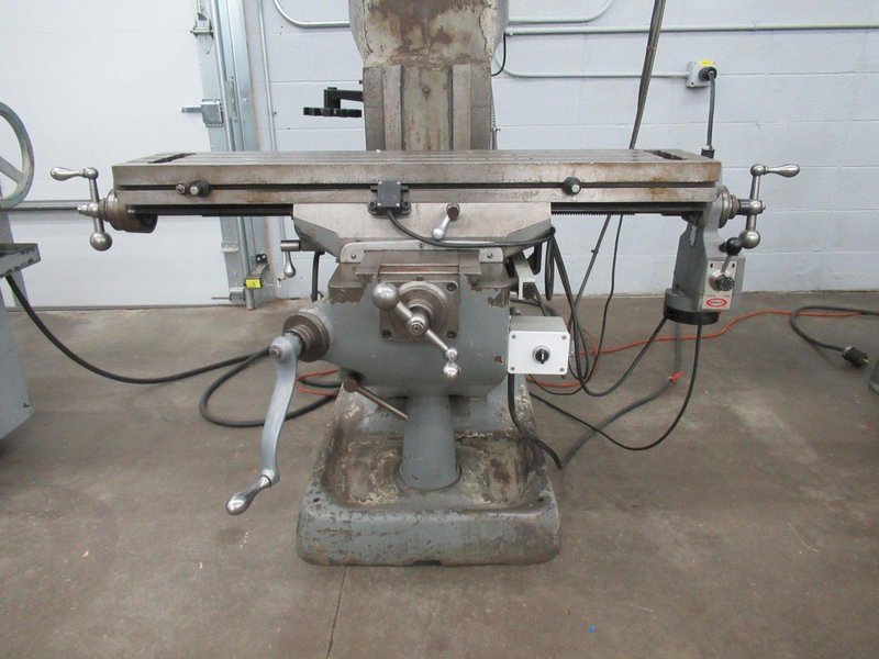Bridgeport 1J Vertical Knee Mill, Acu-Rite Millmate 2-Axis DRO, X-Axis Power Feed, Power Quill Feed