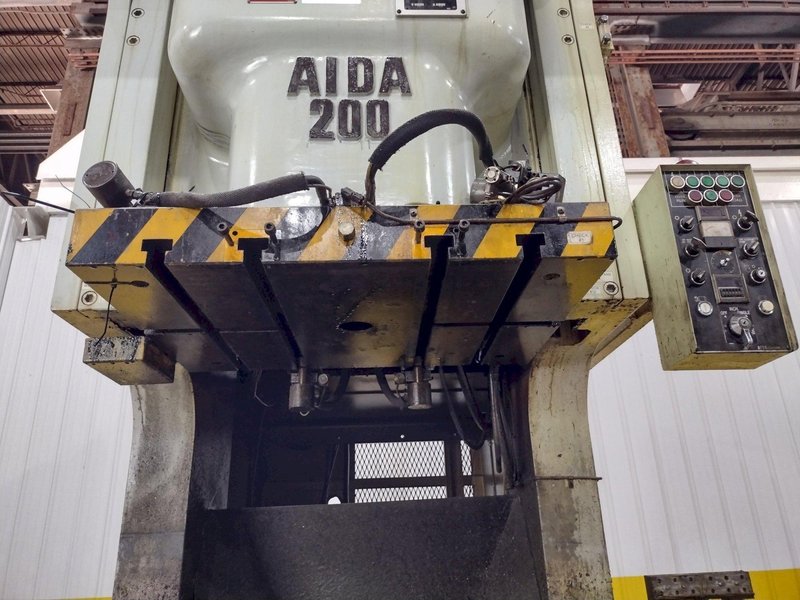 220 TON AIDA MODEL #NC1-200(2) GAP FRAME PRESS, WITH 9.84&quot; STROKE: STOCK #22203