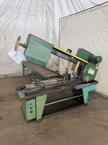 9" X 16" DOALL C-916 HORIZONTAL BANDSAW W/ 10' X 18" CONVEYOR. STOCK # 0112526.