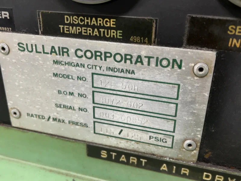 SULLAIR ROTARY SCREW AIR COMPRESSOR   -  12B-50H