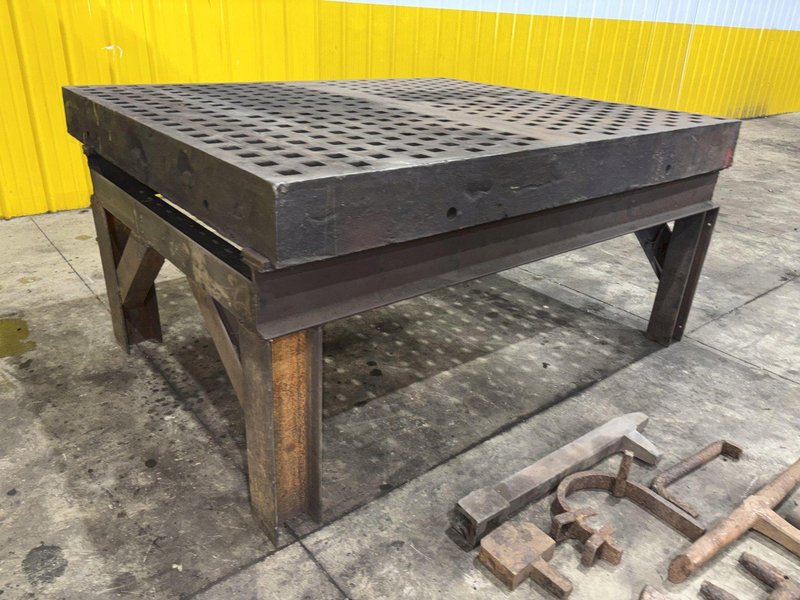 70.5&quot; X 59.5&quot; X 34.5&quot; X 6.25&quot; METALWORKING IRON FORMING ACORN TABLE: YOBRO #24097