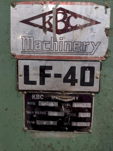 1981 KBC LIAN FENG MODEL #LF-40 2 DIE THREAD ROLLER IN-FEED &amp; THRU-FEED: STOCK #19189