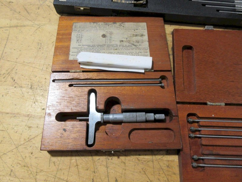Depth Micrometer sets 0 - 12" Ranges, Various Brands, M&amp;W, Lufkin, Brown &amp; Sharpe, Starrett- Auction Item