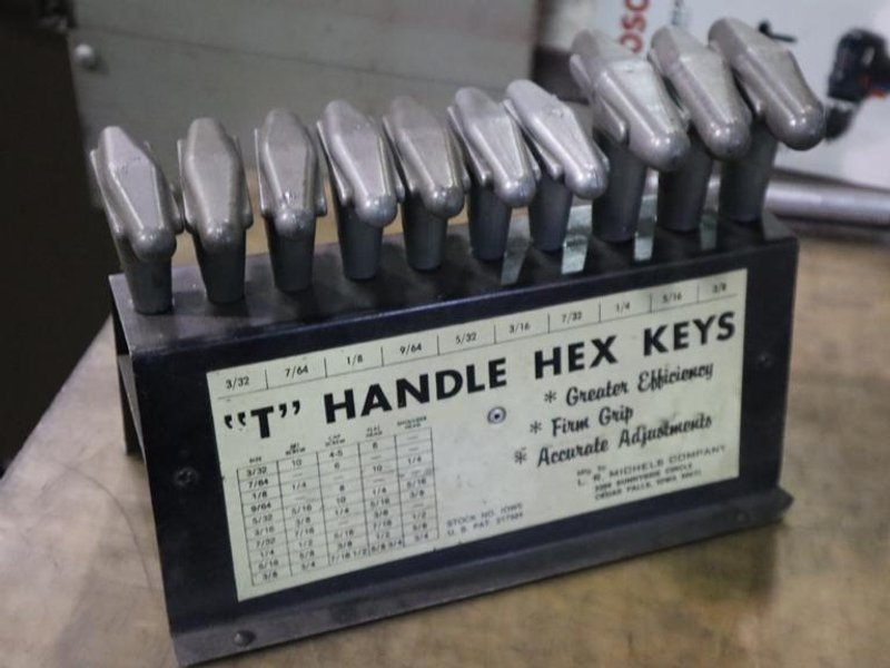 T-Handle &quot;Hex Keys&quot; Allen Wrench Set 3/32&quot; -3/8&quot; w Divider Stand- Auction Item