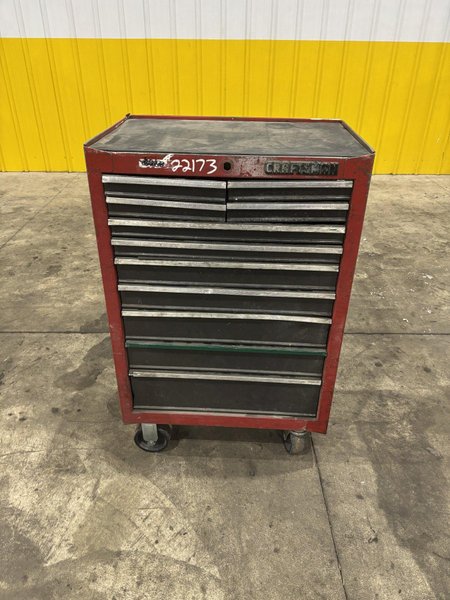 9 DRAWER X 27" X 18" RED TOOL BOX PARTS CABINET: STOCK  #22173