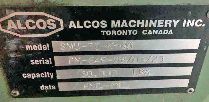 30,000# X 60&quot; ALCOS UNCOILER STOCK #2808