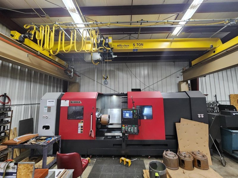 Smart NL6000LM CNC Lathe, 2023 – 24″ Chuck, Live Tooling, Tailstock, Steady Rest, Box Ways, Chip Conveyor