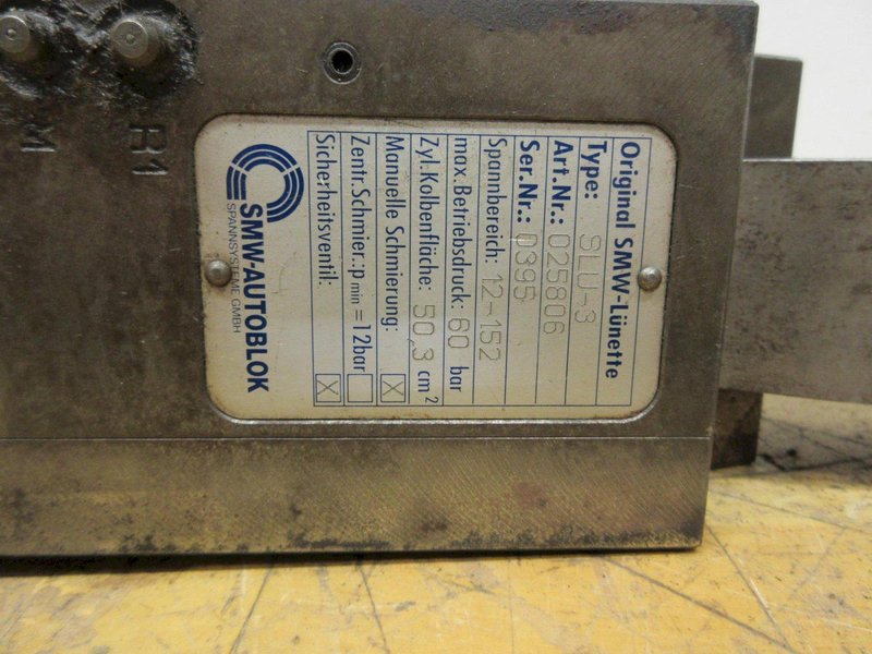 SMW-Autoblok SLU-3 Hydraulic Compact Self Centering Steady Rest- Auction Item