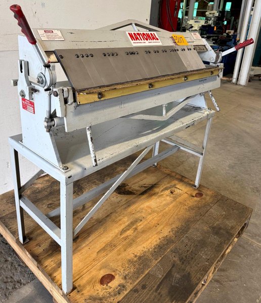 48" x 16 Ga. National Box and Pan Brake No. U4816, 42" of Fingers, Stand