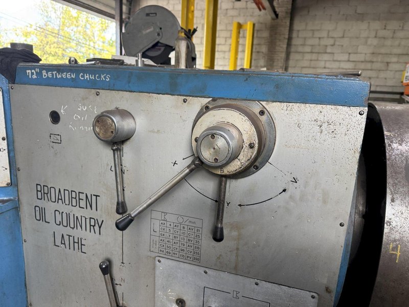 36" X 120" BROADBENT 16" HOLLOW SPINDLE ENGINE LATHE.  STOCK #0889125