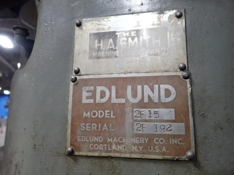 EDLUND MACHINERY CO. 26" X 26" DRILL PRESS  -  2F1S