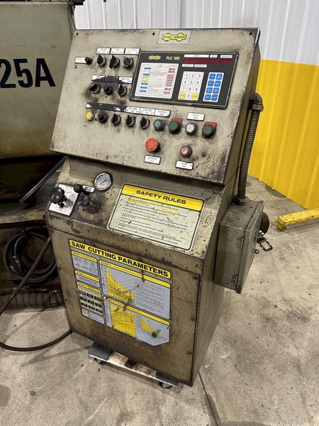 18" X 27" HYDMECH MODEL #S-25A AUTOMATIC HORIZONTAL MITER SAW WITH NESTING &amp; PLC100 CONTROL: STOCK #21001